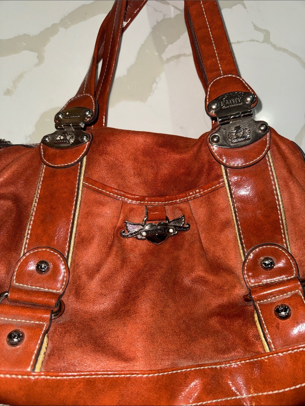 Women’s Burnt Orange Leather Shoulder Bag
